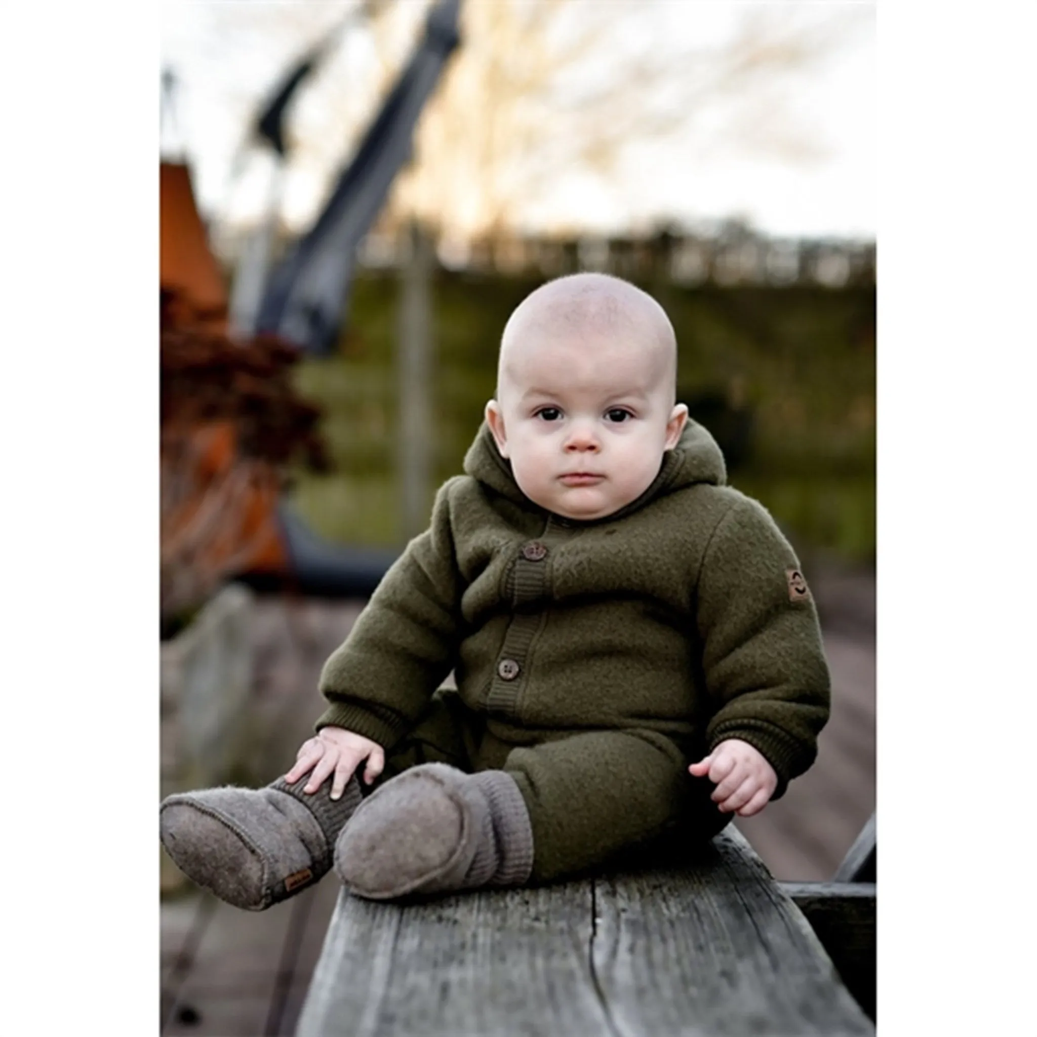 Mikk-Line Wool Suit W. Hood Beech Sleeveless Travel-friendly