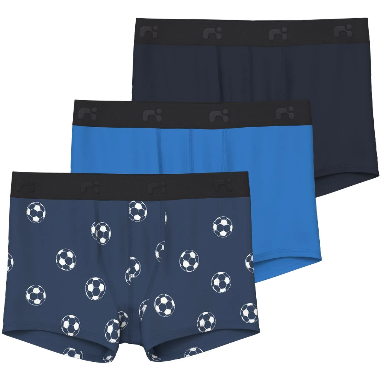Name It Dark Denim Boxer Shorts 3-pack Dark Denim Football Noos Ultra Smooth Everyday Basics