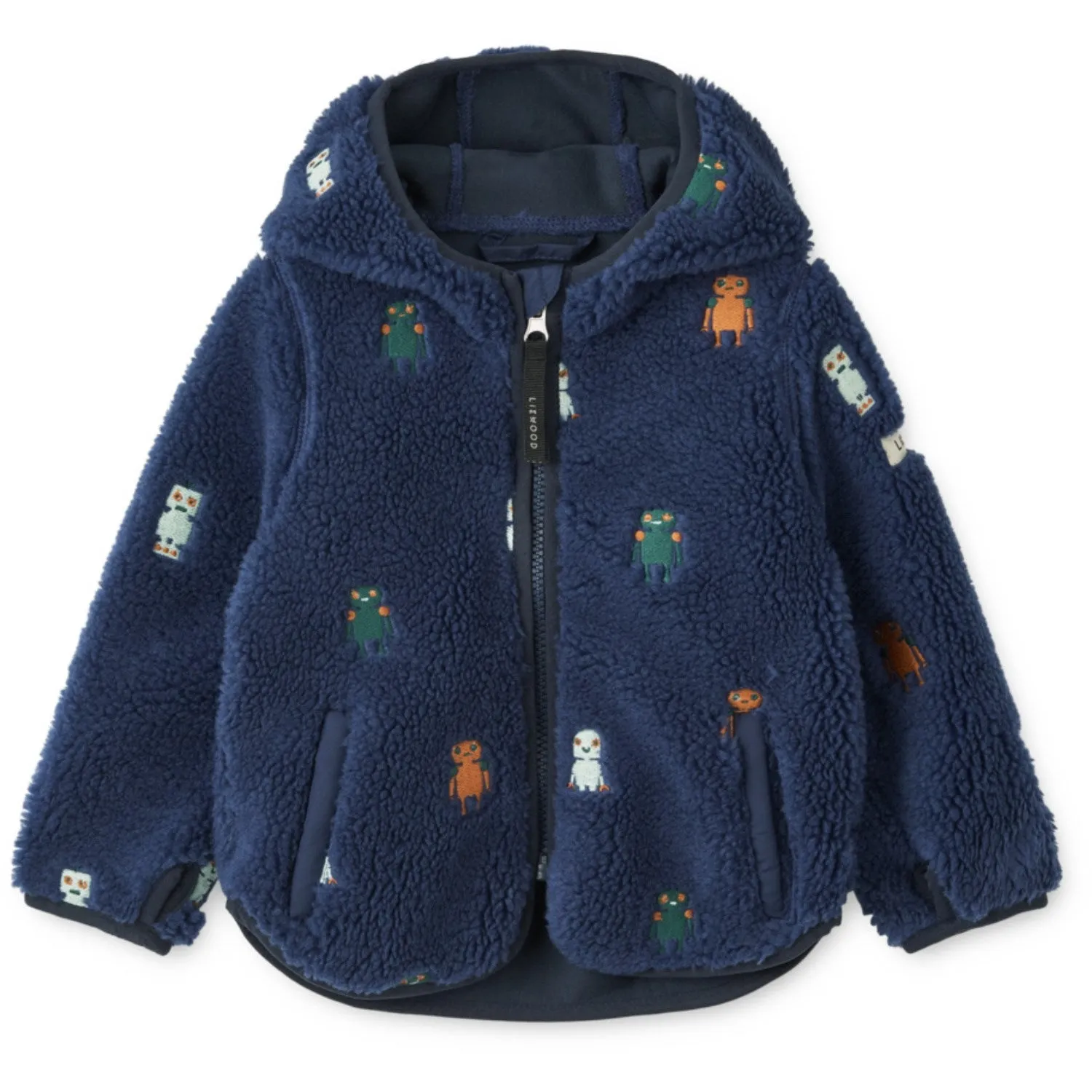 LieWood Robots / Indigo Blue Mara Pile Jacket With Ears Simple Outfit Street Fashion