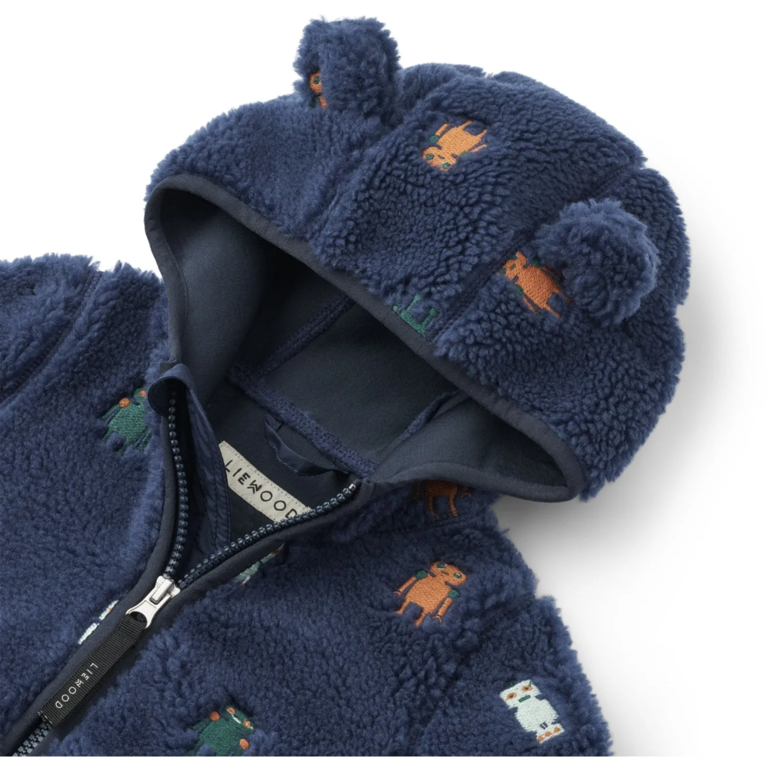 Base Comfort All Day Comfort LieWood Robots / Indigo Blue Mara Pile Jacket With Ears