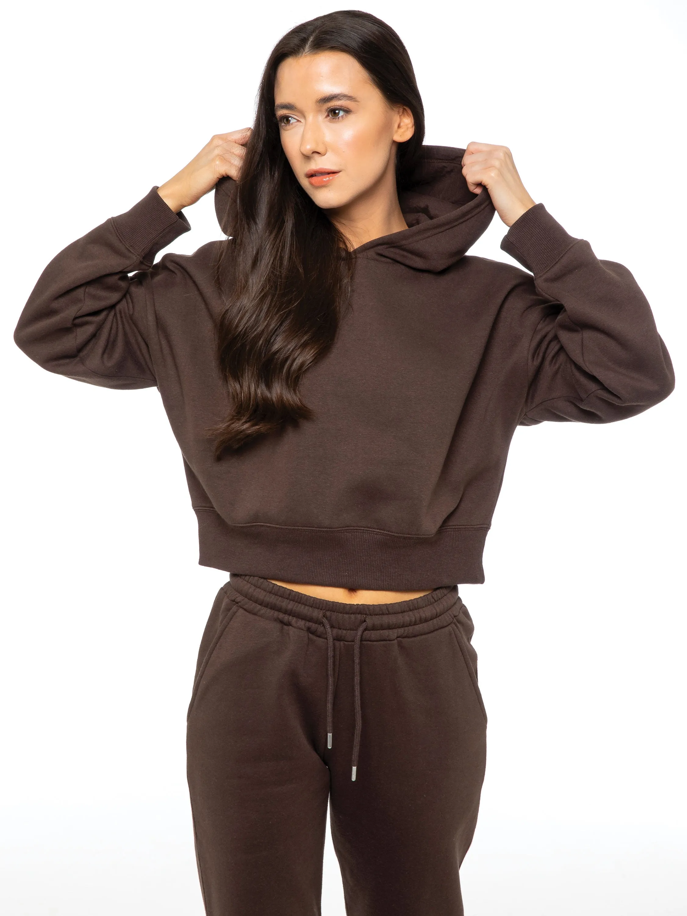 Tagless Labeling multi-pocketed Enzo | Womens Cropped Hoodie