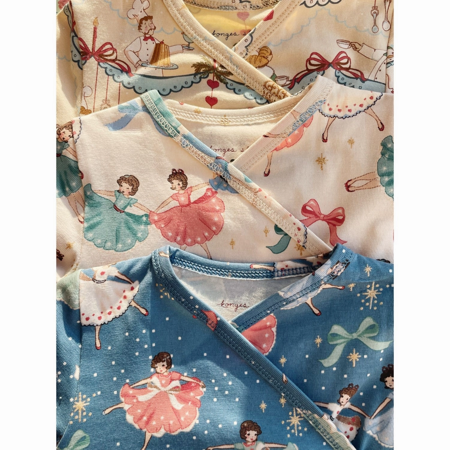 Wrinkle resistant fabric Konges Sl?jd Snow Bow Ballerina Basic Newborn Set Gots