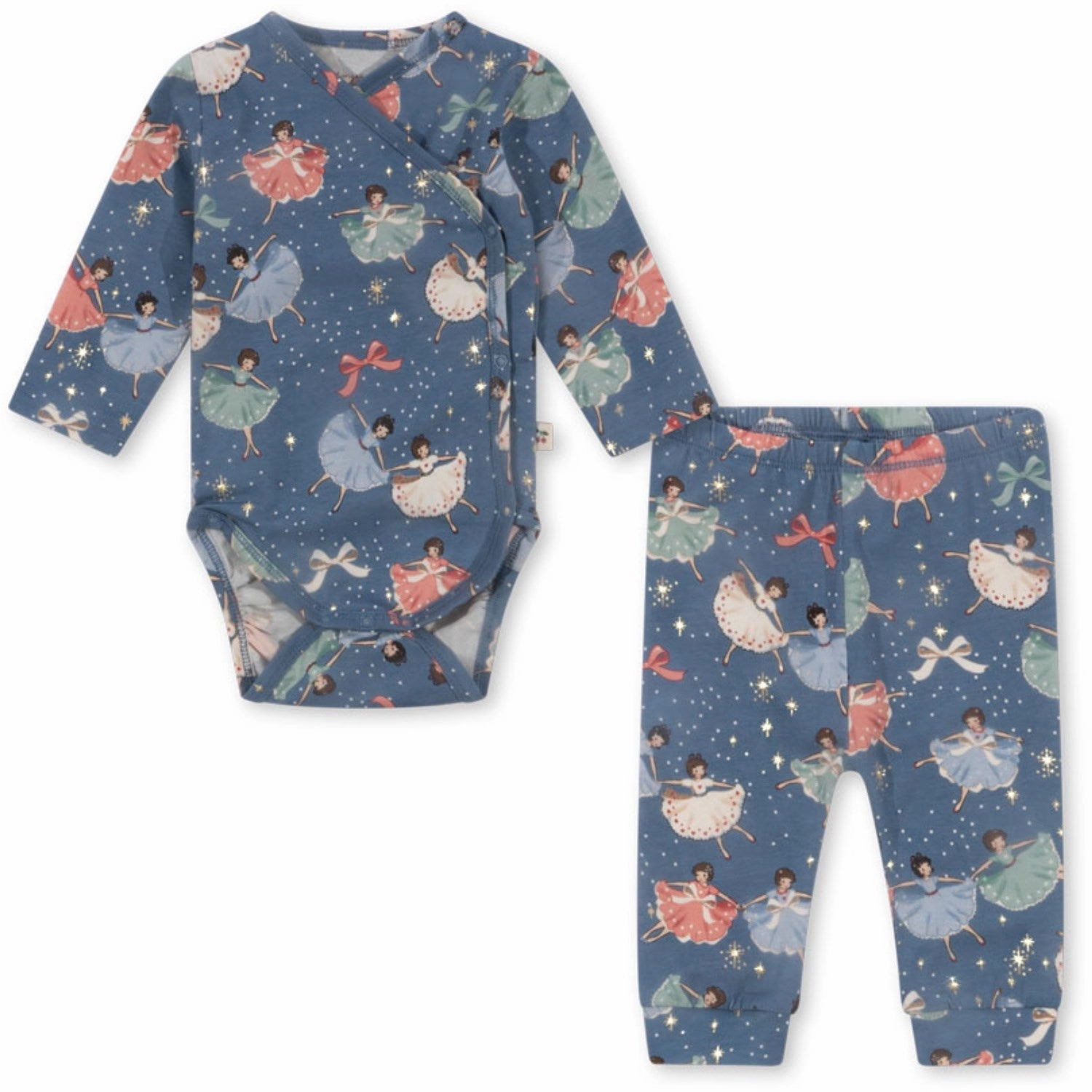 Konges Sl?jd Snow Bow Ballerina Basic Newborn Set Gots Flatlock stitching