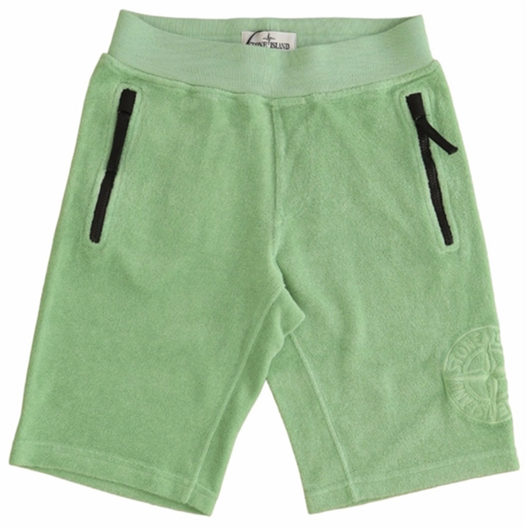 Stone Island Junior Fleece Shorts Light Green Cool Comfort High Durability Weave