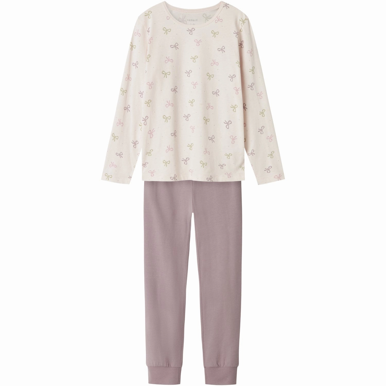 Name It Barely Pink Pajamas Barely Pink Bow Noos Brushed Fleece