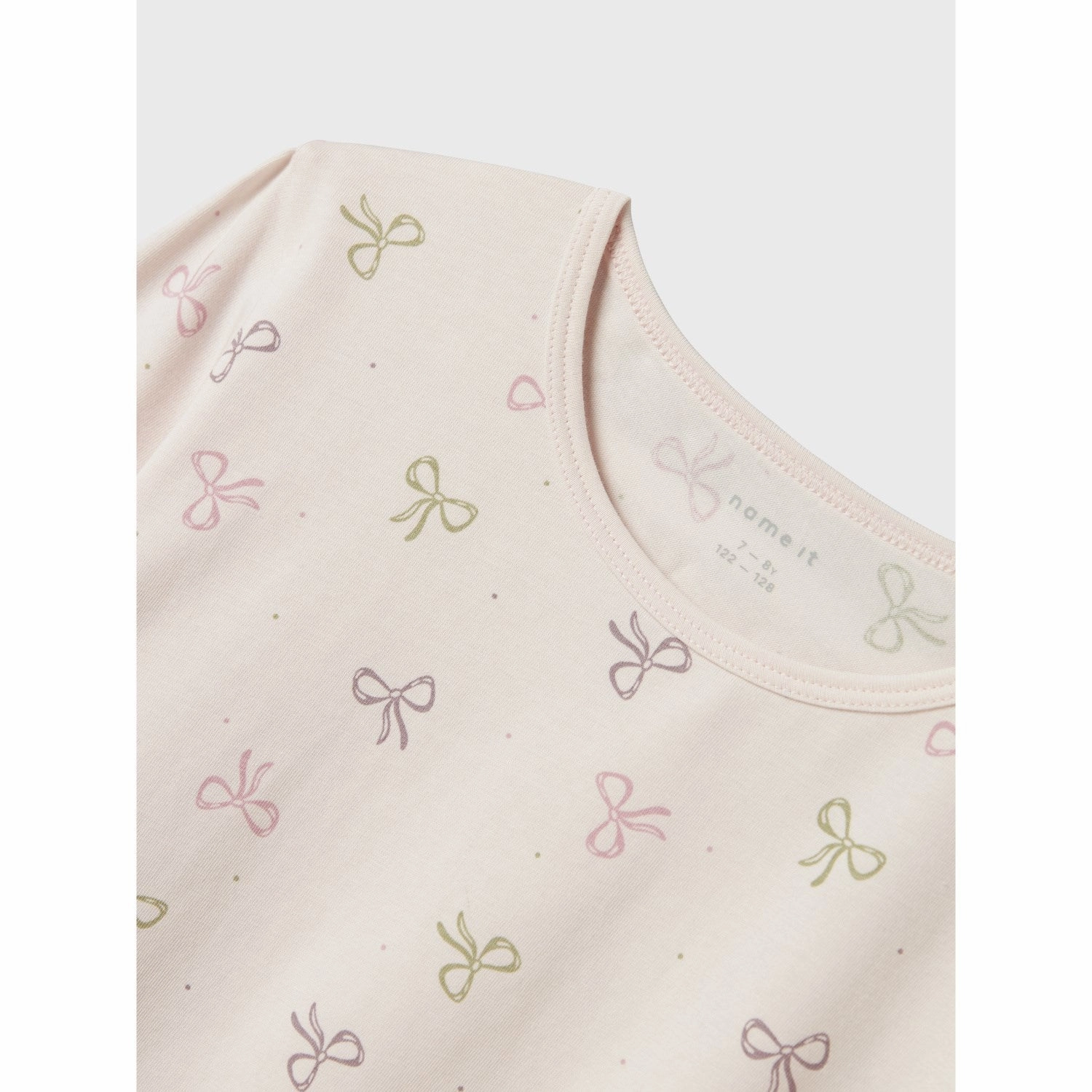 Name It Barely Pink Pajamas Barely Pink Bow Noos Muted Look