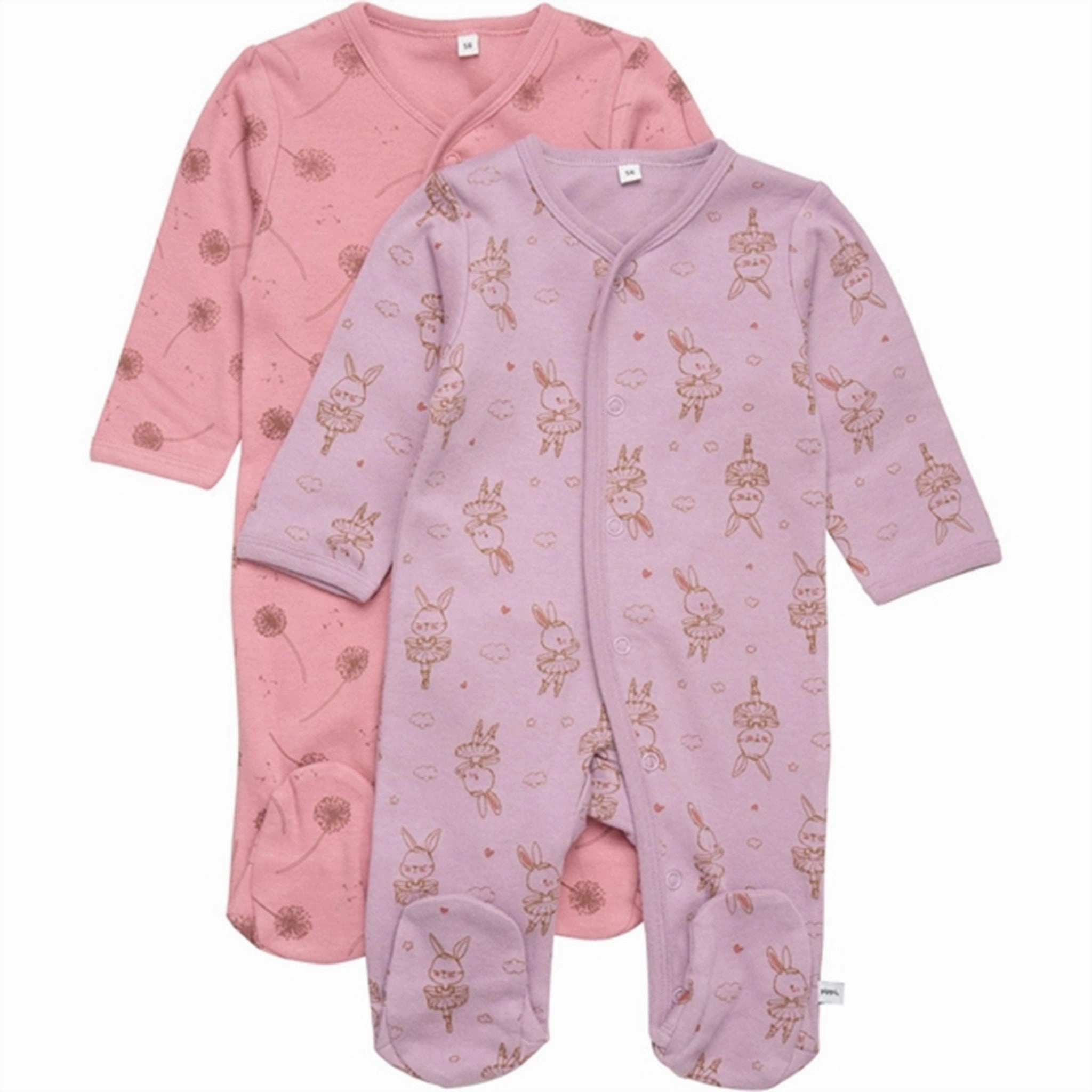 Pippi Nightsuit with Buttons 2-pack Dusty Rose Travel Sport