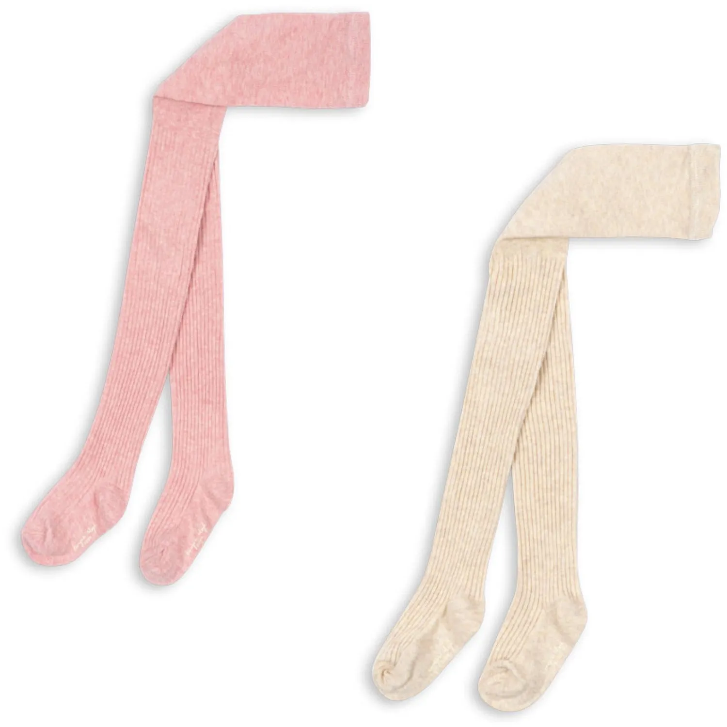 Serged Anti-bacterial Konges Sl?jd Rose Mix 2 Pack Rib Tights