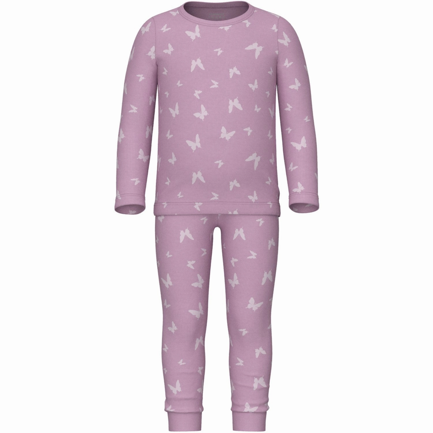Buttery Soft Texture Name It Pink Lavender Pajamas Pink Butterfly Rib Noos