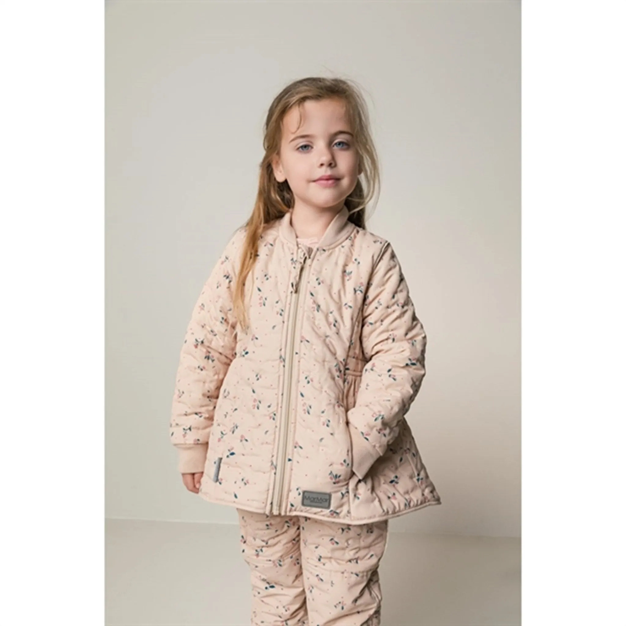 MarMar Floral Sprinkle Olisa Thermo Jacket Rhinestone-Detail Mandarin-Collar