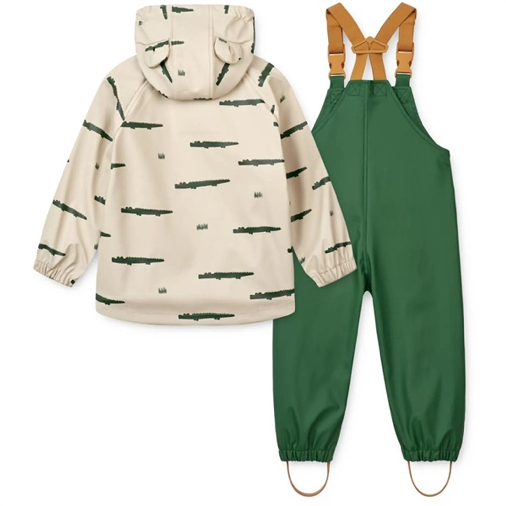 Daily Utility Look Liewood Melodi Printed Rainwear Set Crocodile / Sandy