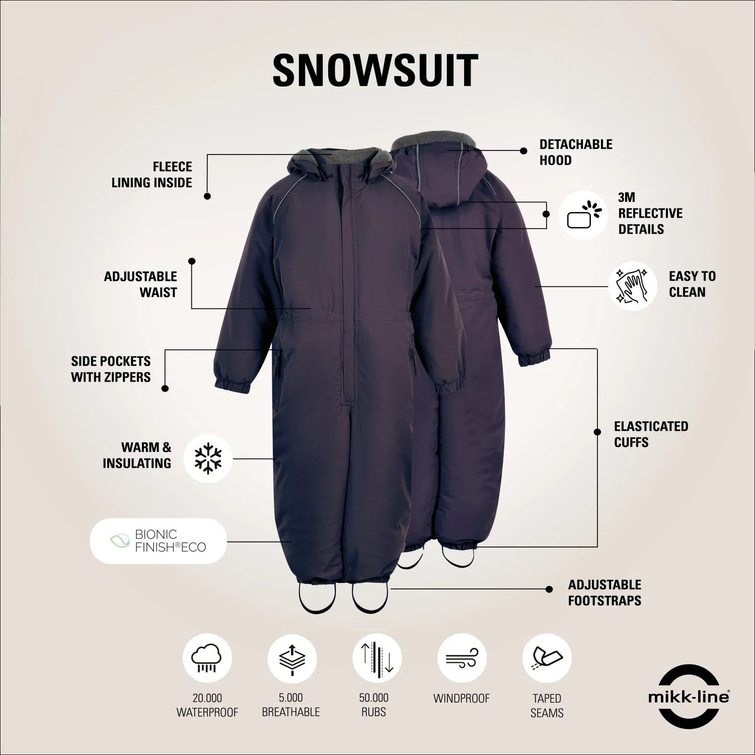 Mikk-Line Nightshade Nylon Suit Solid Beaded-Sleeve