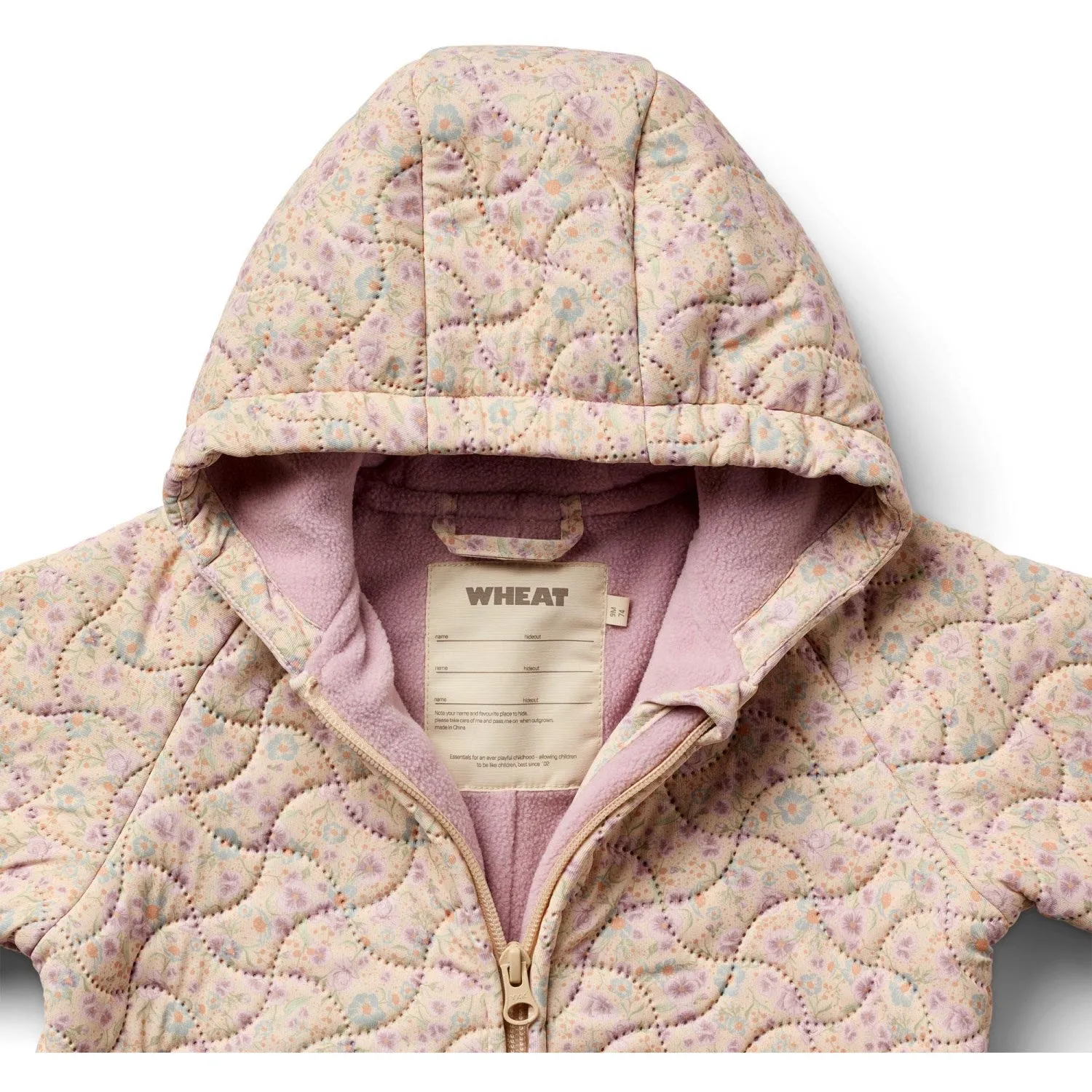 Classic button-up top Jewel-Tone Wheat Pansies Thermo Suit Cuddle