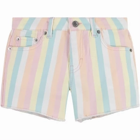 soft fit No Slip Waistband Levi's Printed Fray Hem Gf Shorts Pear Sorbet