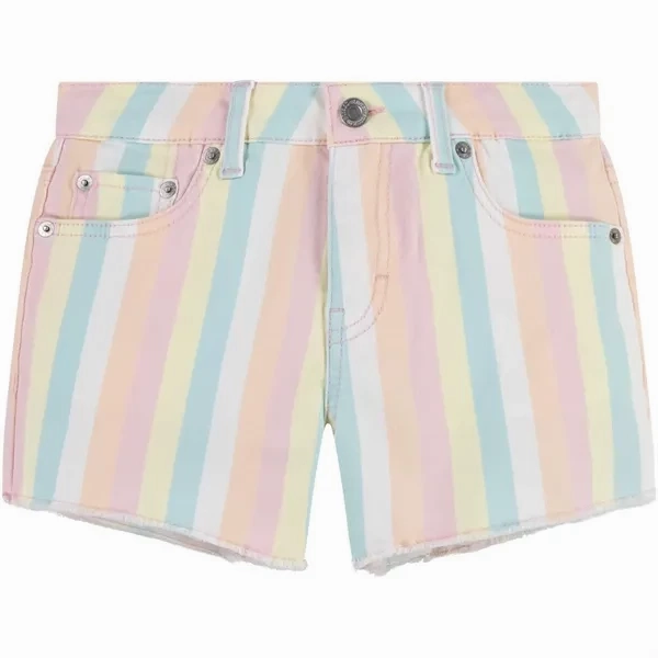 soft fit No Slip Waistband Levi's Printed Fray Hem Gf Shorts Pear Sorbet
