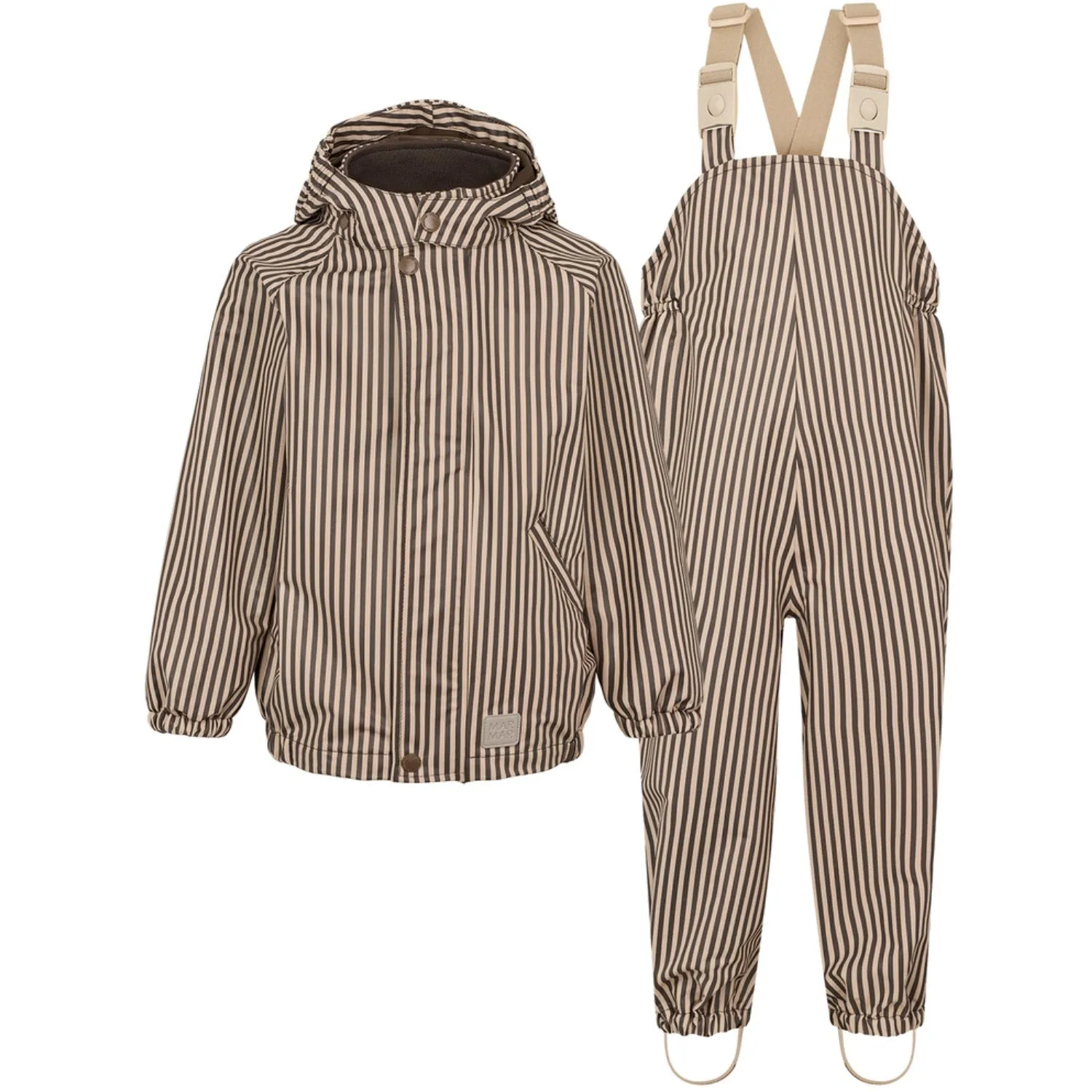 Reinforced Seams Water Wicking Coat MarMar Rainwear Brown Stripe Oddy Set