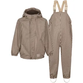 Reinforced Seams Water Wicking Coat MarMar Rainwear Brown Stripe Oddy Set