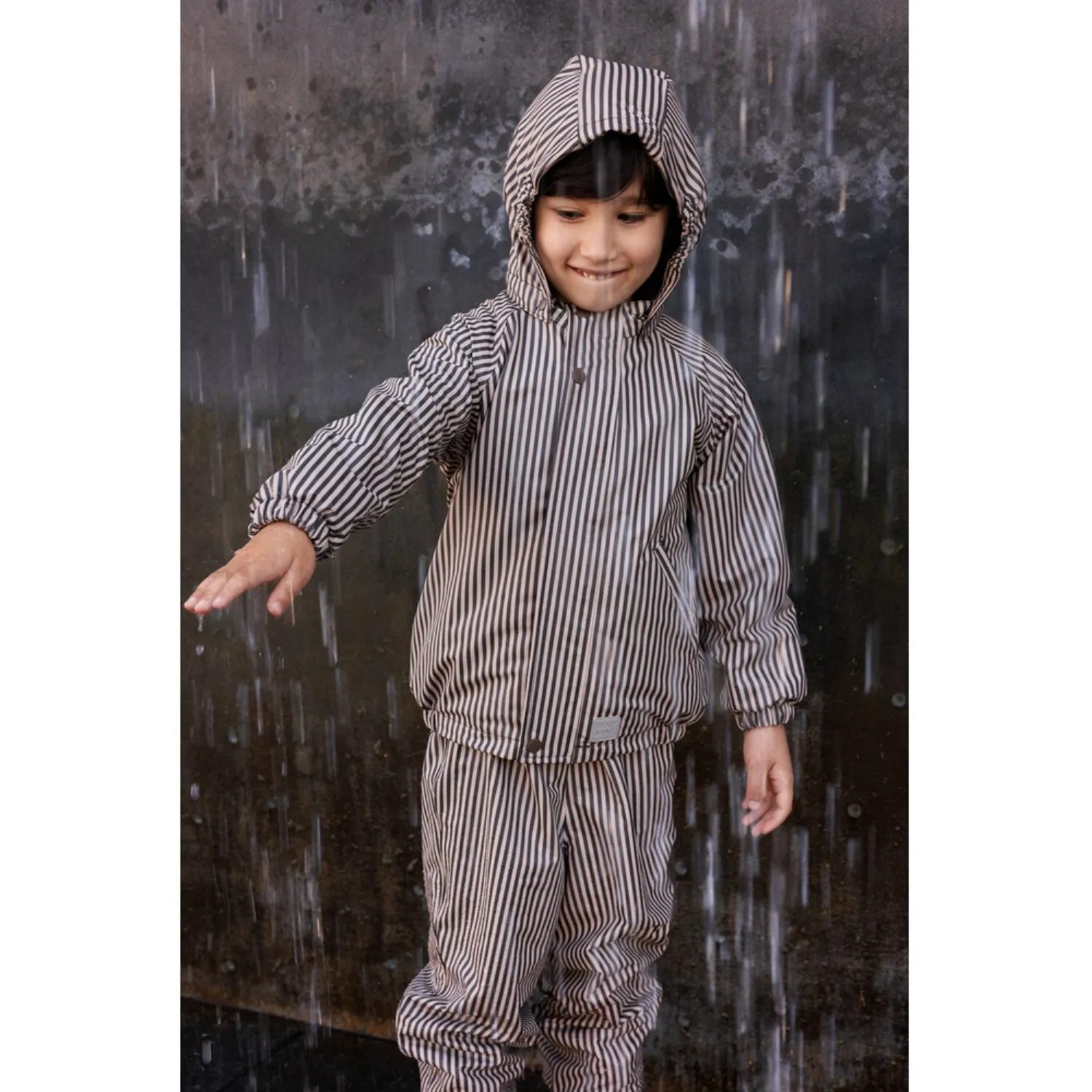 MarMar Rainwear Brown Stripe Oddy Set Active Coverage Cold Day Outfit