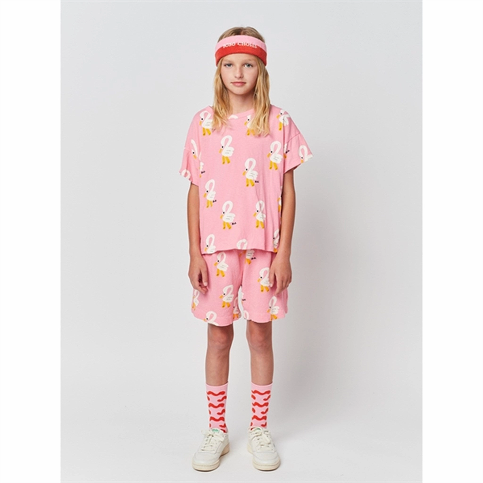 Active Style sequined details Bobo Choses Pink Pelican All Over Bermuda Shorts