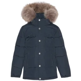 Ver De Terre 600 Navy Down Jacket W/Fur Fair-Trade Timeless casual top