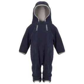 Layered Warmth Ver de Terre Doubleface Babysuit Fleece Navy/Mocca
