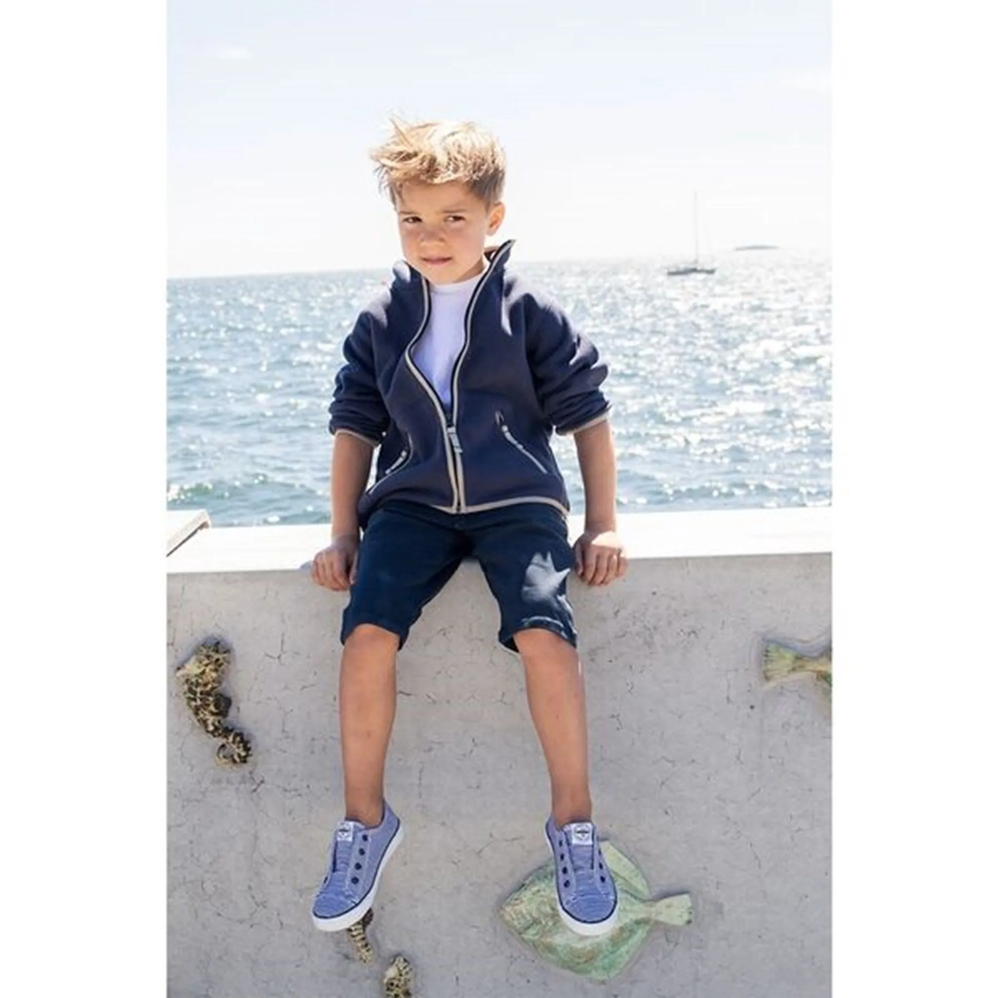 Simple Fit Ver de Terre Doubleface Fleece Jakke Navy/Mocca