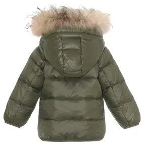 Ver de Terre Featherlight Baby Dunjakke m. Pels Dark Moss and Cozy relaxed blouse. Stylish printed top