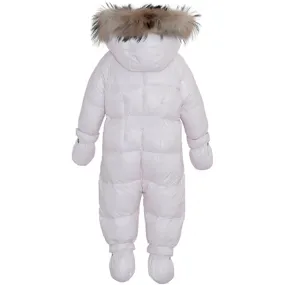 Maternity-Fit Boxy-Style Ver de Terre Featherlight Baby Flyverdragt m. Pels Rose Powder