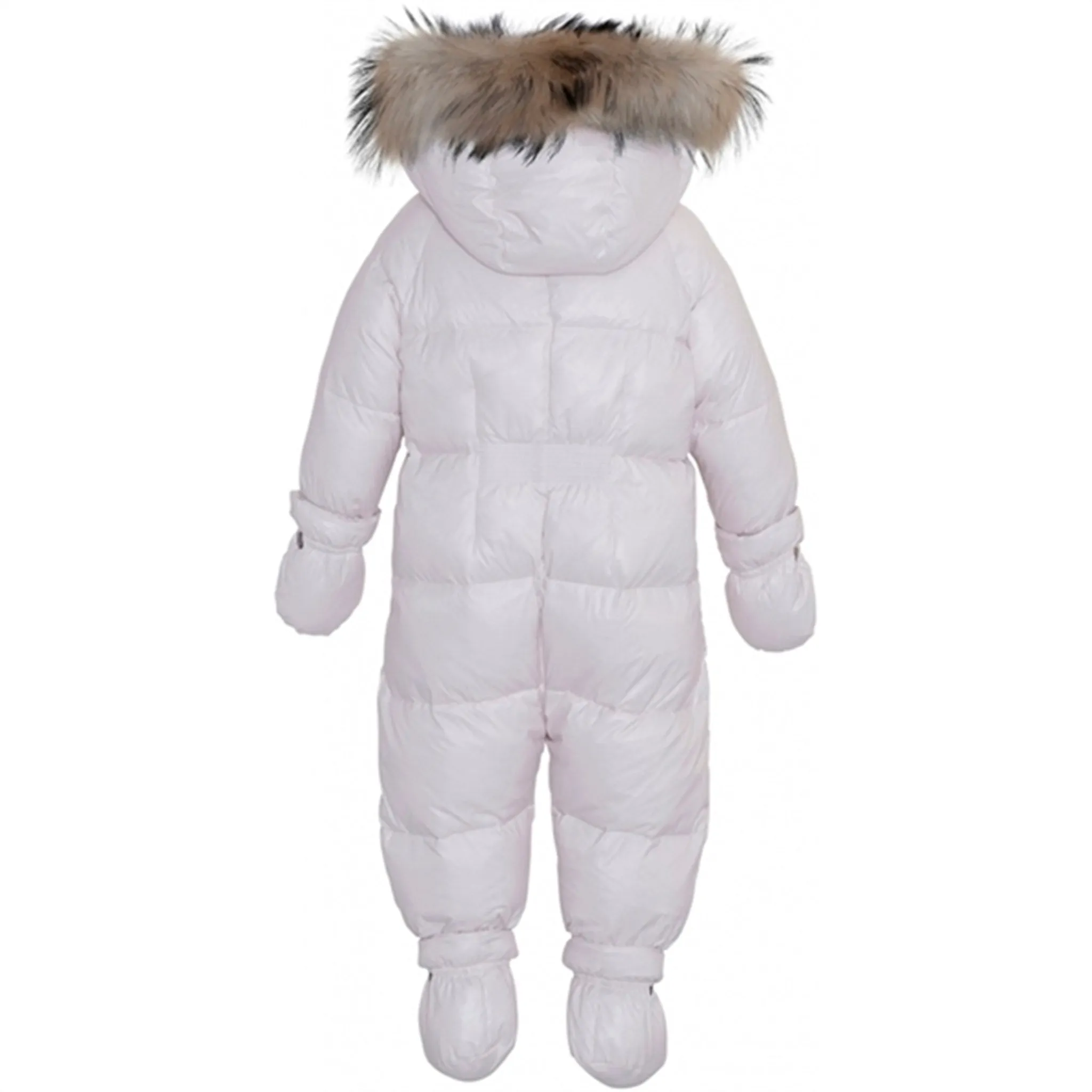 Figure-Skimming Ruffle-Detail Ver de Terre Featherlight Baby Flyverdragt m. Pels Rose Powder