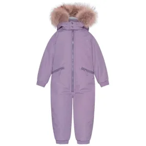 Satin-Edge Oversized-Fit Ver De Terre Flight suit m. Fur Dewberry