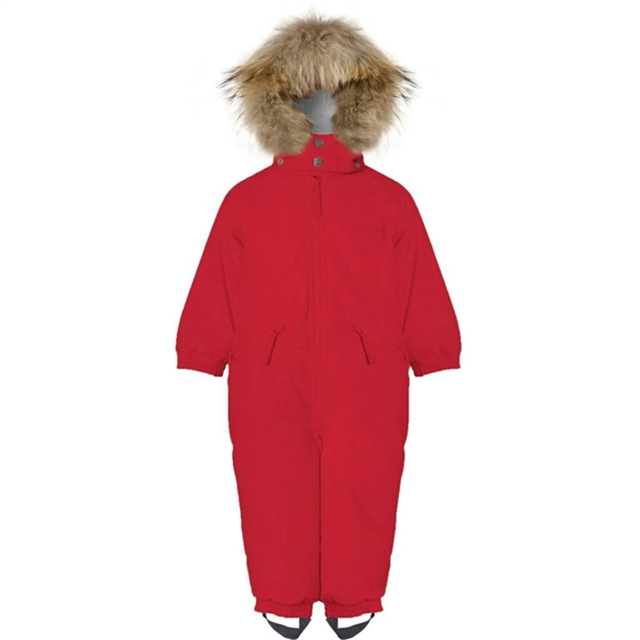 Smocked-Detail Ver de Terre Flyverdragt m. Pels Cranberry