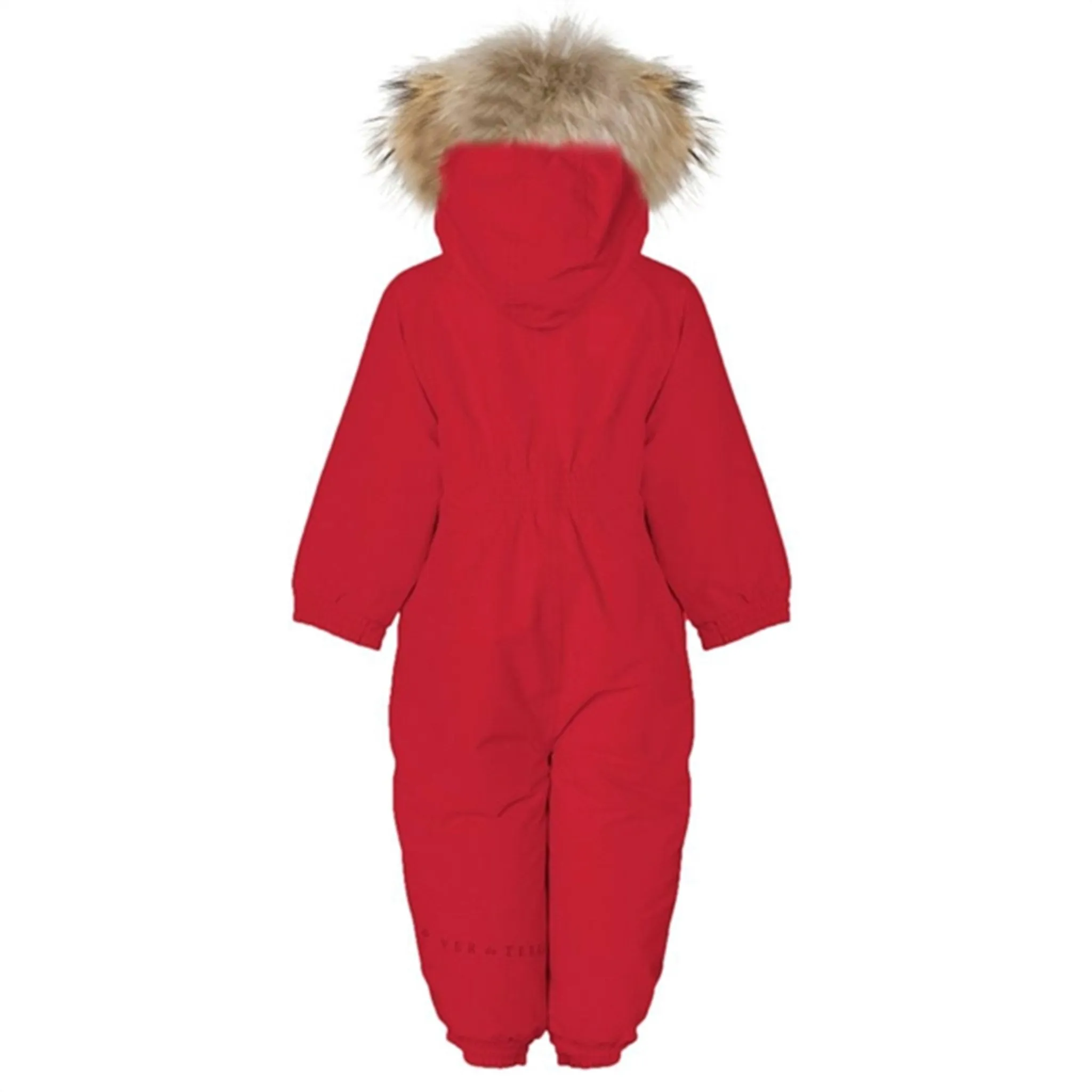 Pleated-Texture Ver de Terre Flyverdragt m. Pels Cranberry