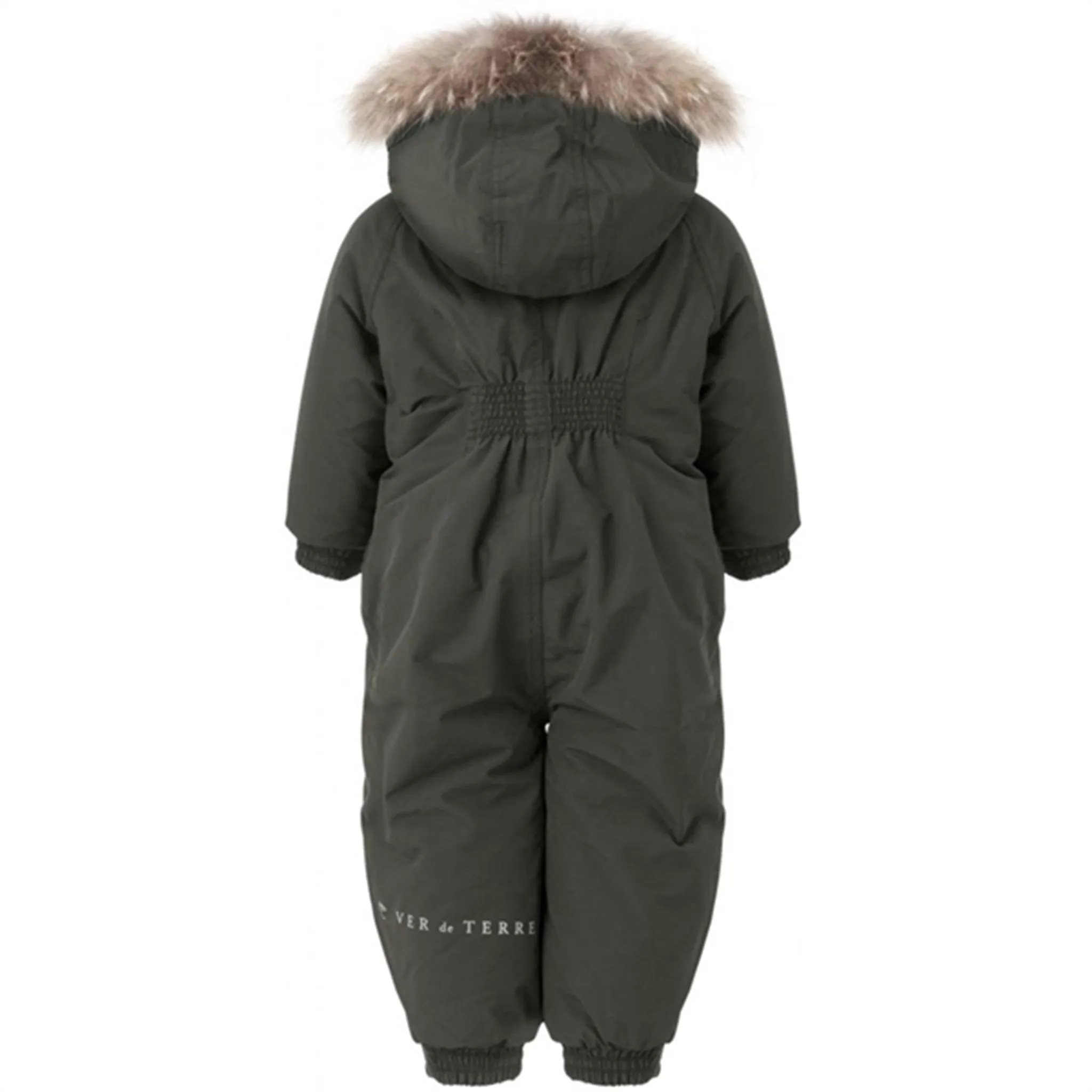 Layered-Look Breathable-Lining Ver de Terre Flyverdragt m. Pels Dark Moss