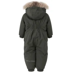 Layered-Look Breathable-Lining Ver de Terre Flyverdragt m. Pels Dark Moss