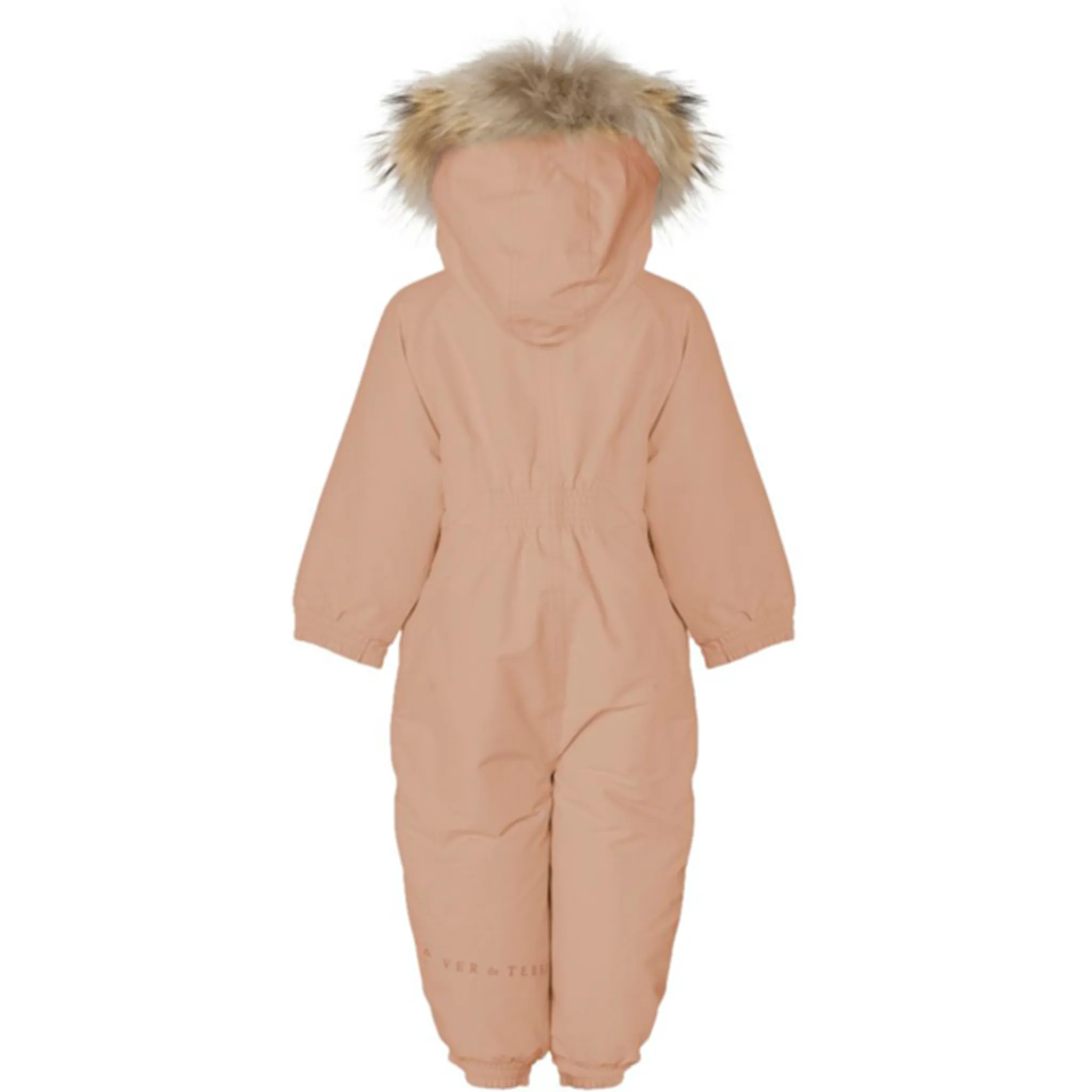 Ver de Terre Flyverdragt m. Pels Mahogany Rose Straight-Hem Buckle-Detail