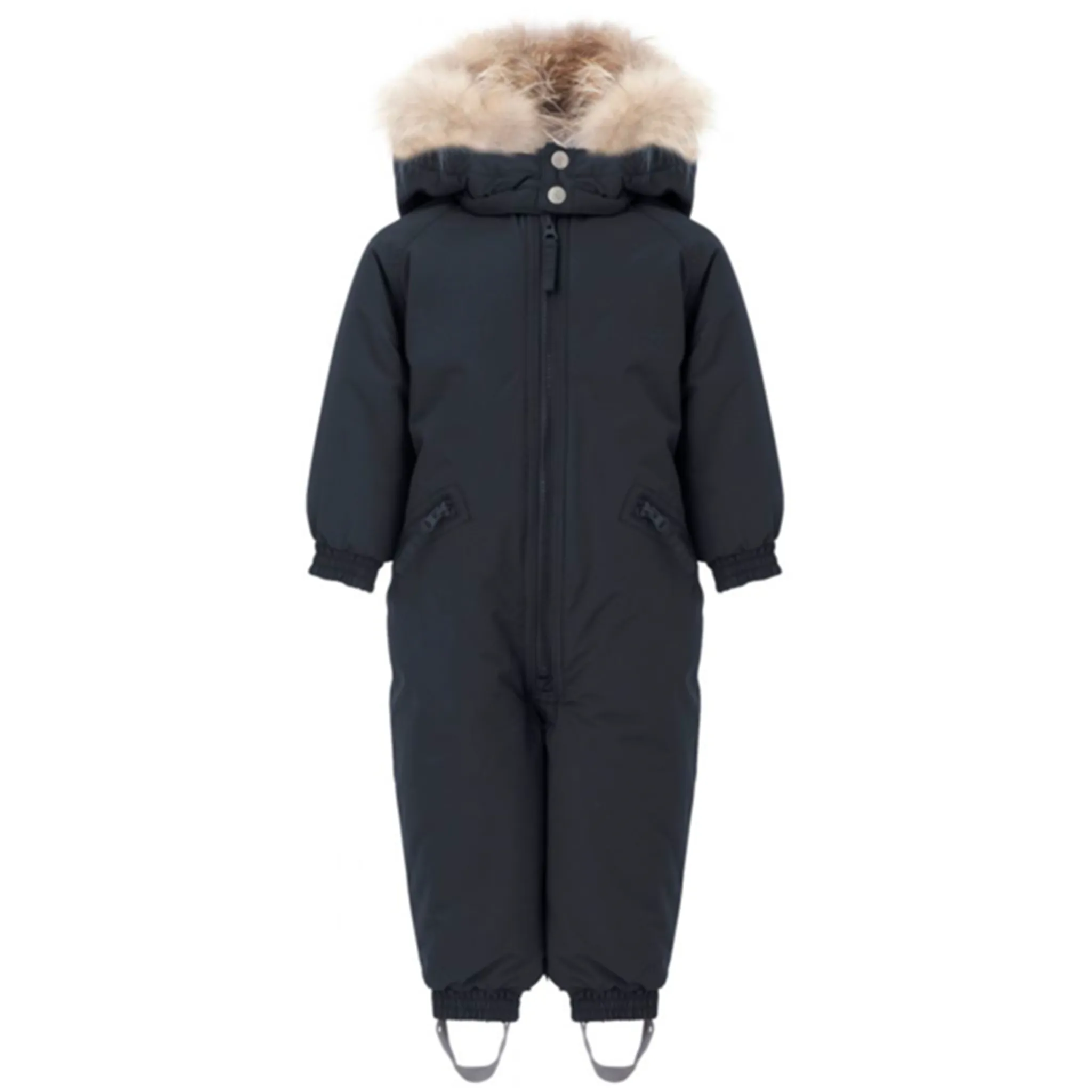 Ver de Terre Flyverdragt m. Pels Navy Embroidered-Detail Statement-Print