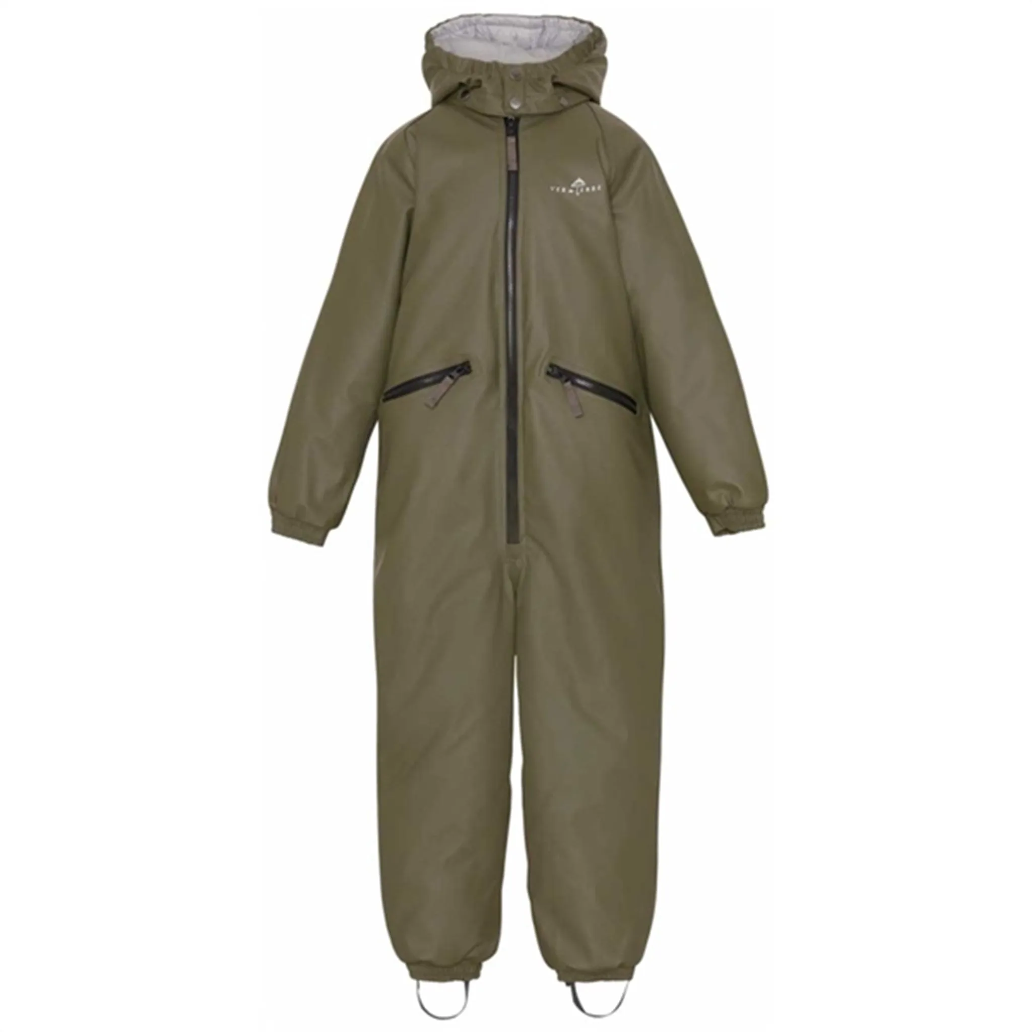 Patterned-Fabric Cut-Out-Detail Ver de Terre Gummi Flyverdragt Dark Moss