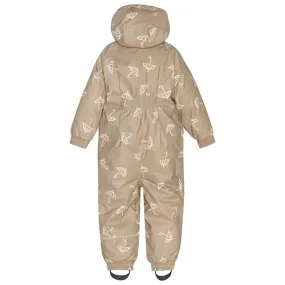 Piped-Edge Side-Slit Ver de Terre Rubber Winter Suit Cloud Cream Print