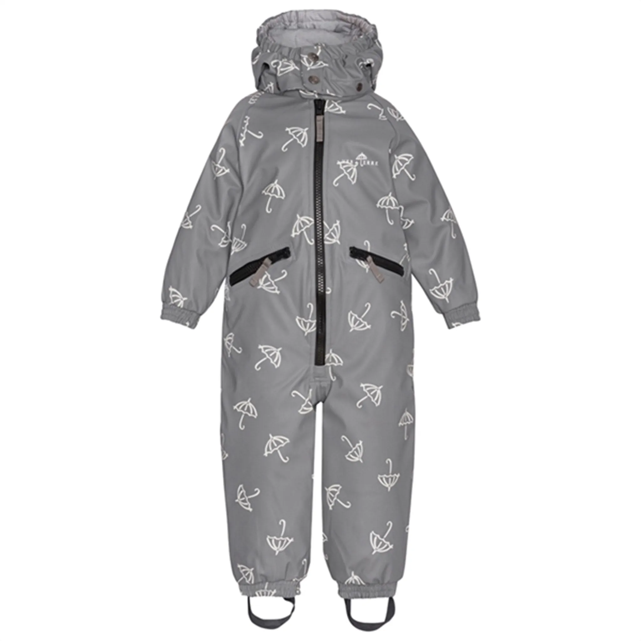Ver de Terre Rubber Winter Suit Grey Print Ruffle-Detail