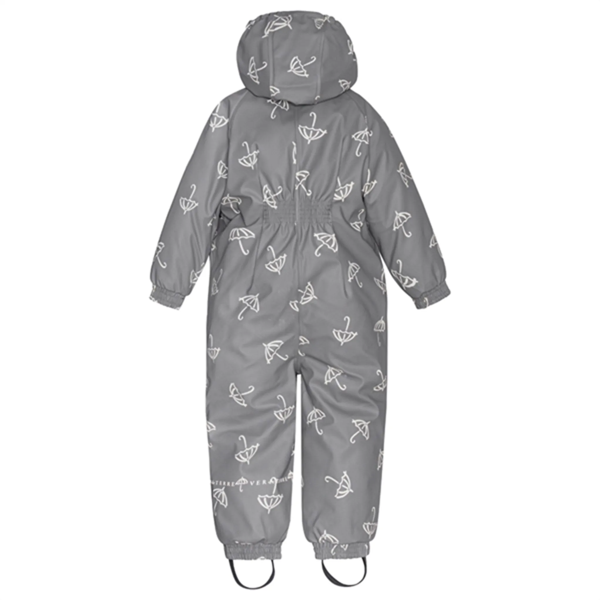Ver de Terre Rubber Winter Suit Grey Print Cruise-Wear Feminine collar shirt