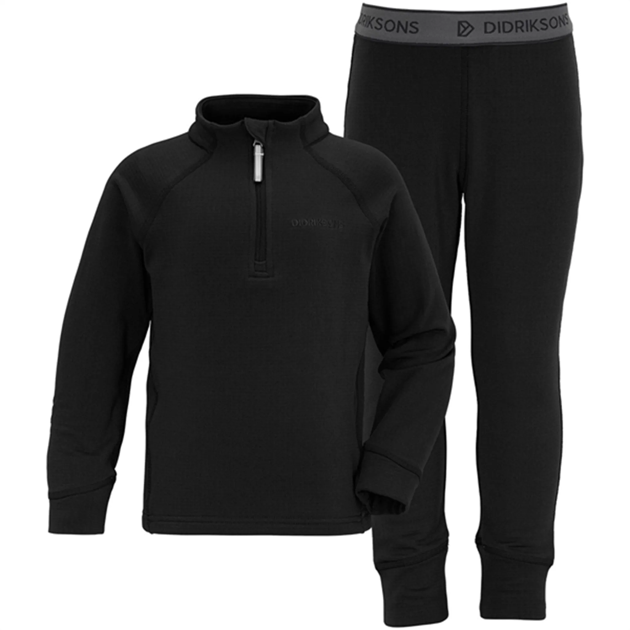 Didriksons Black Jadis Kids Fleece Set 5 Raglan Sleeve Mild Season