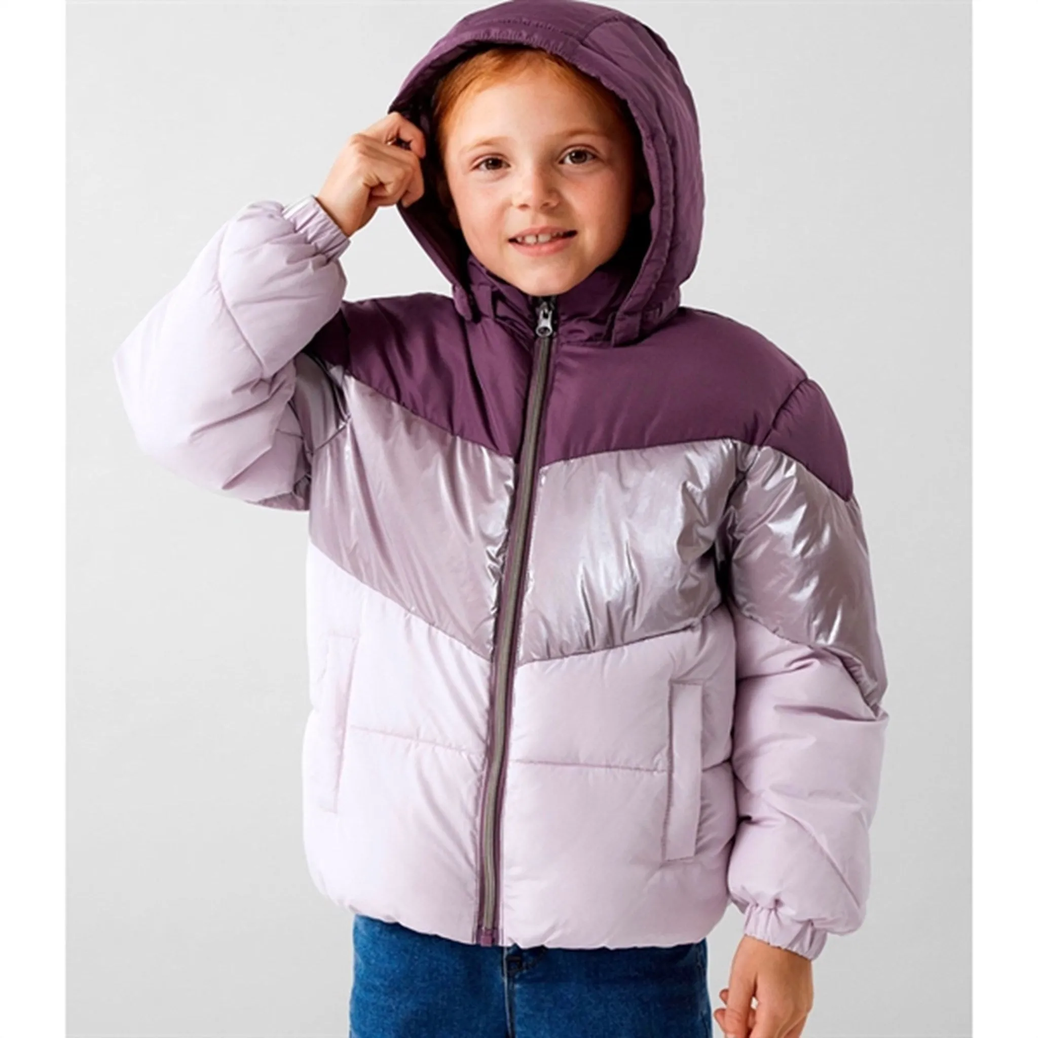 Name it Arctic Dusk Mille Puffer Jacket Block Foil Noos Oversized-Fit Bright-Hue