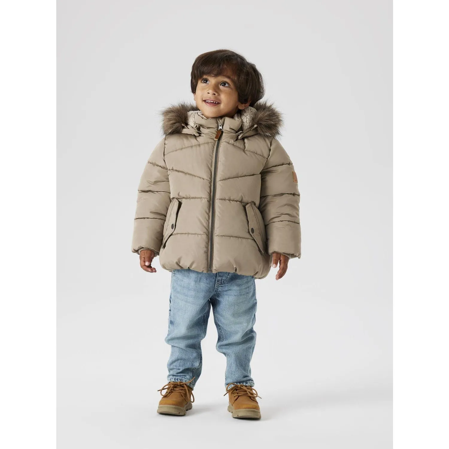 InsulatedLayer Easy Protection Name It Timber Wolf Nmmmathew Puffer Jacket1