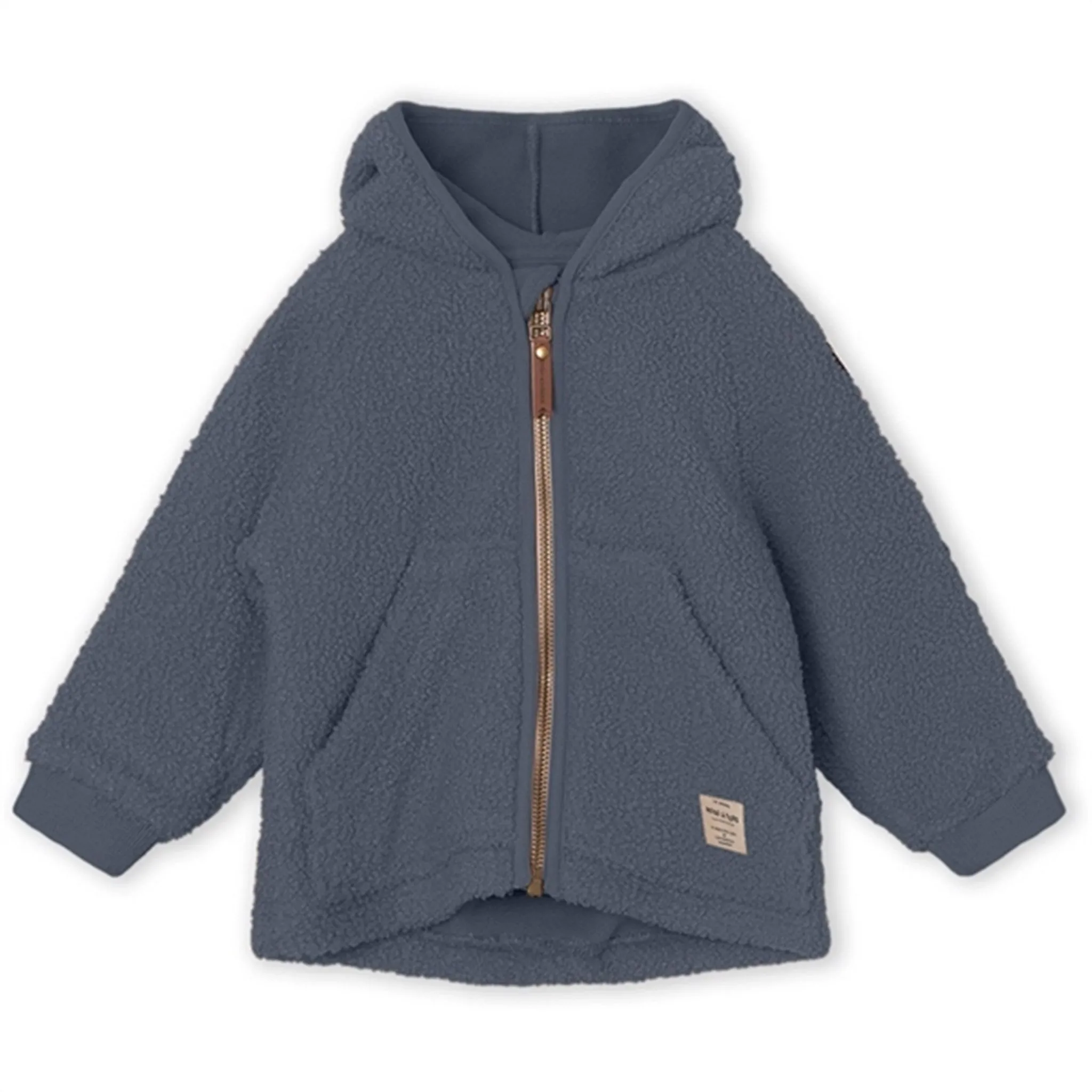 MINI A TURE Liff Teddy Fleece Jacket Ombre Blue Layer Look Cozy Style