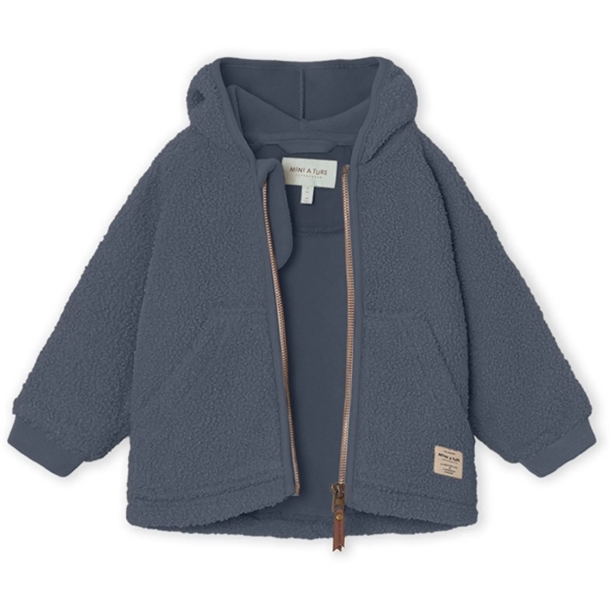 MINI A TURE Liff Teddy Fleece Jacket Ombre Blue Shoulder Season Cozy Design