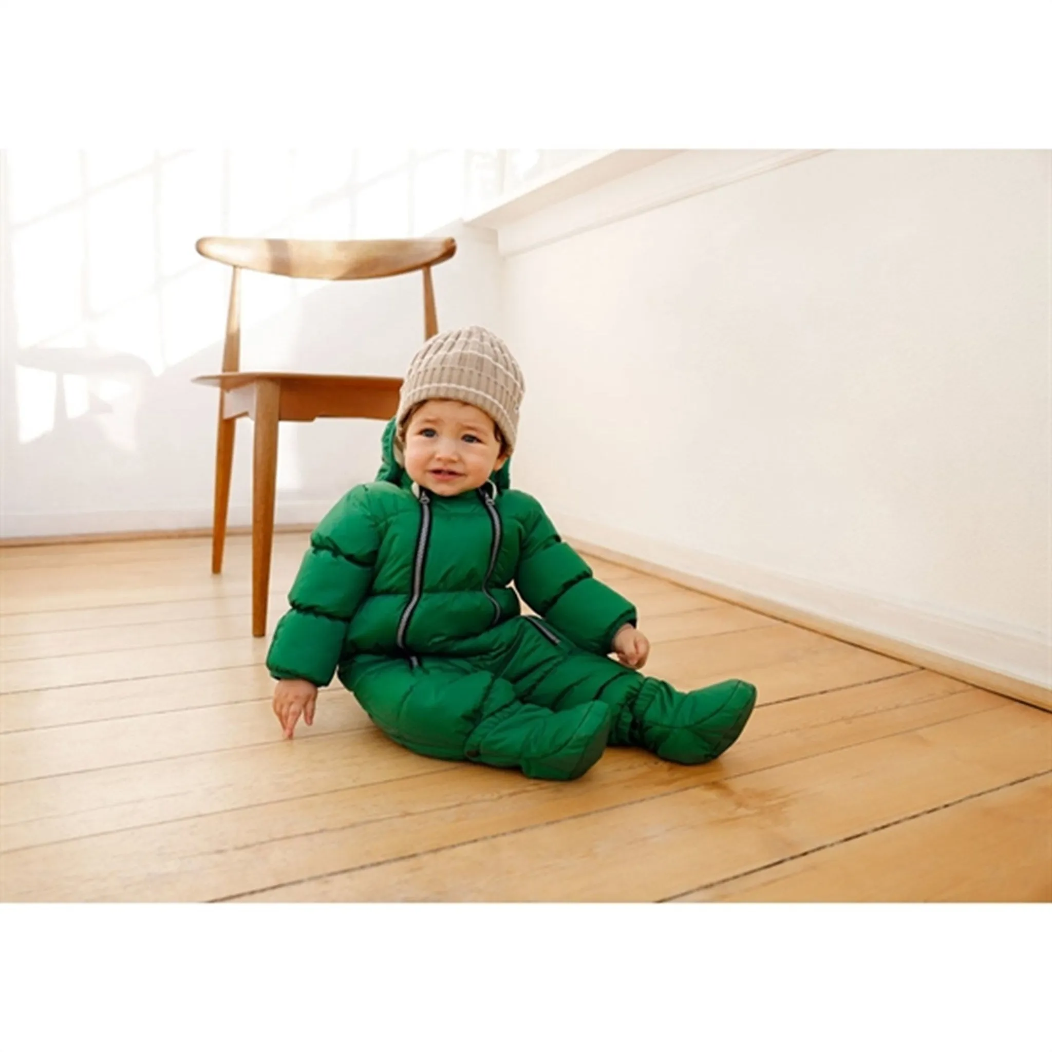 Molo Woodland Green Hebe Baby Snowsuit Stretch-Recovery