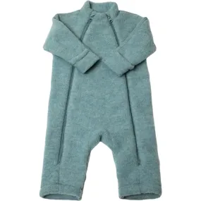 Joha Wool Aqua Melange Overalls Cruise-Wear Tie-Front