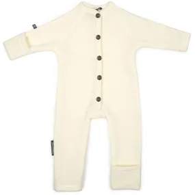 Limited-Edition Relaxed-fit short-sleeve shirt Smallstuff Wool Onesie with Buttons Off White