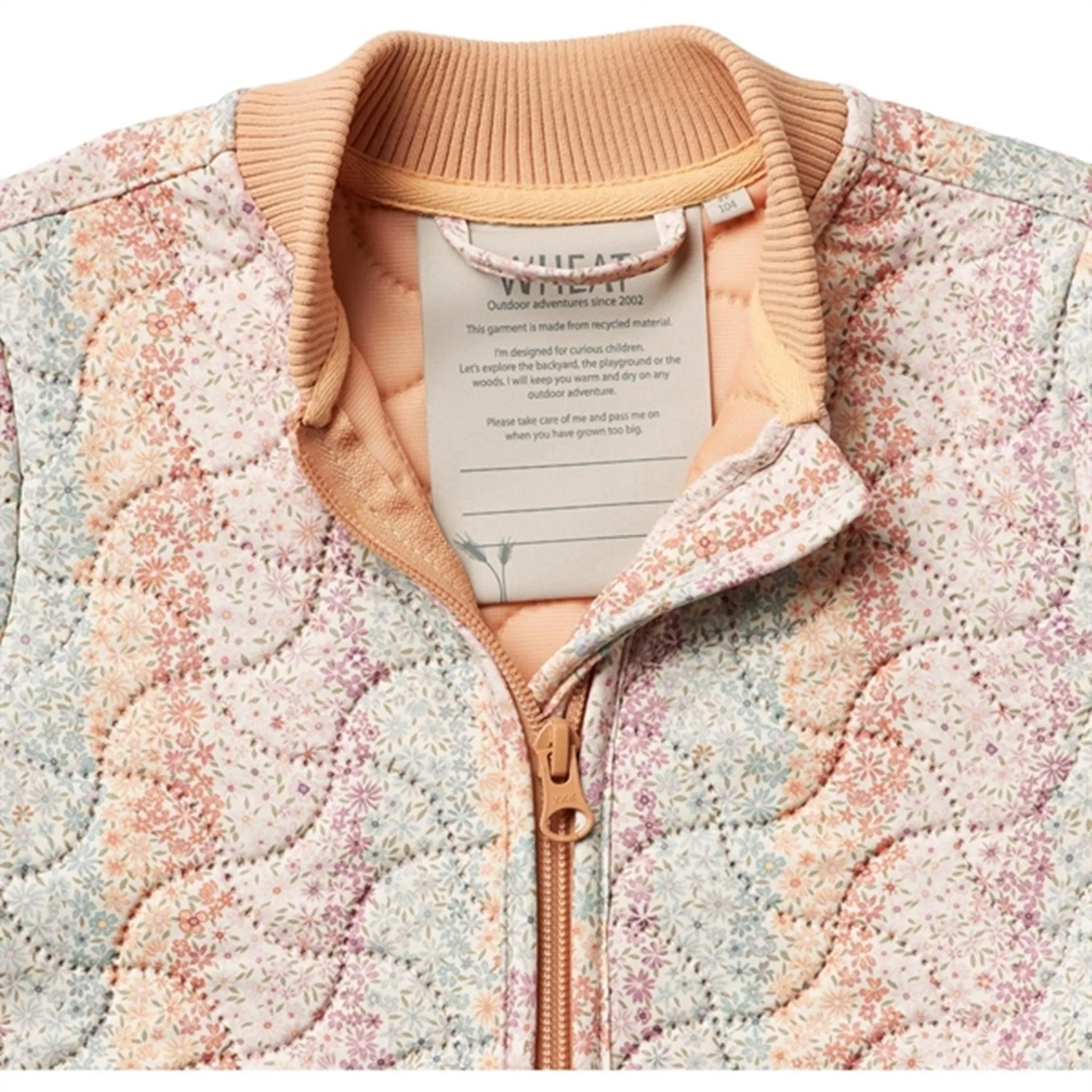 Wheat Thermo Rainbow Flowers Jacket Loui Cotton-Blend