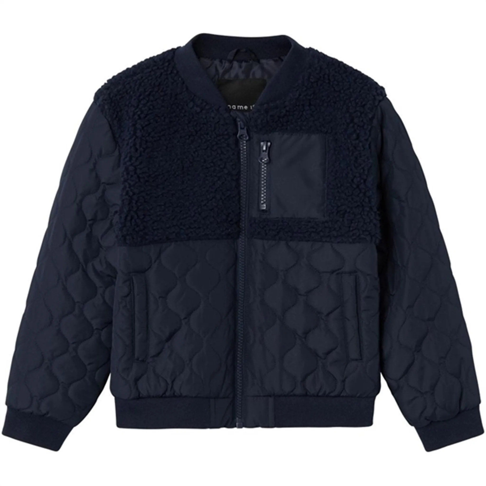 Lace-Trim Satin-Edge Name it Dark Sapphire Member Quilted Jacket